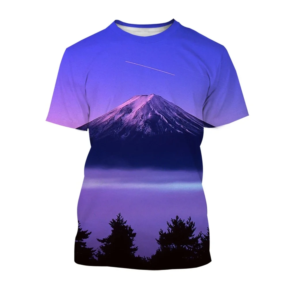 Children's Clothing Boys T-Shirts Short Sleeve Volcano Eruption 3D Print 2024 Kids Clothes Vintage Harajuku Kids Summer Clothes