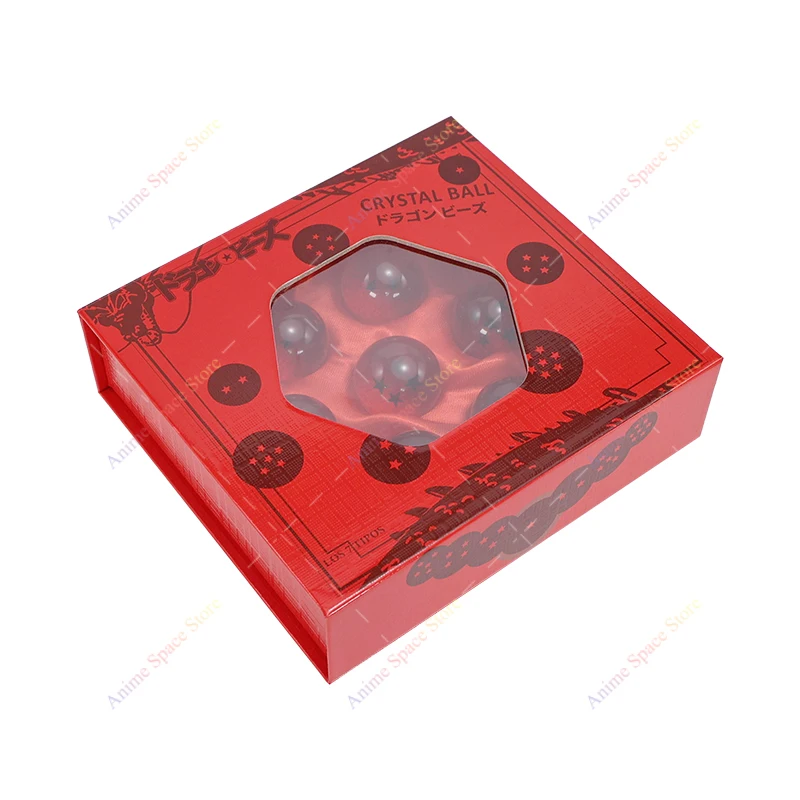 Figura de Dragon Ball Z, juego de bolas de cristal rojo de 7 estrellas, Shenron azul naranja, 3,5 cm, colección de bolas de cristal transparente, juguetes ornamentales