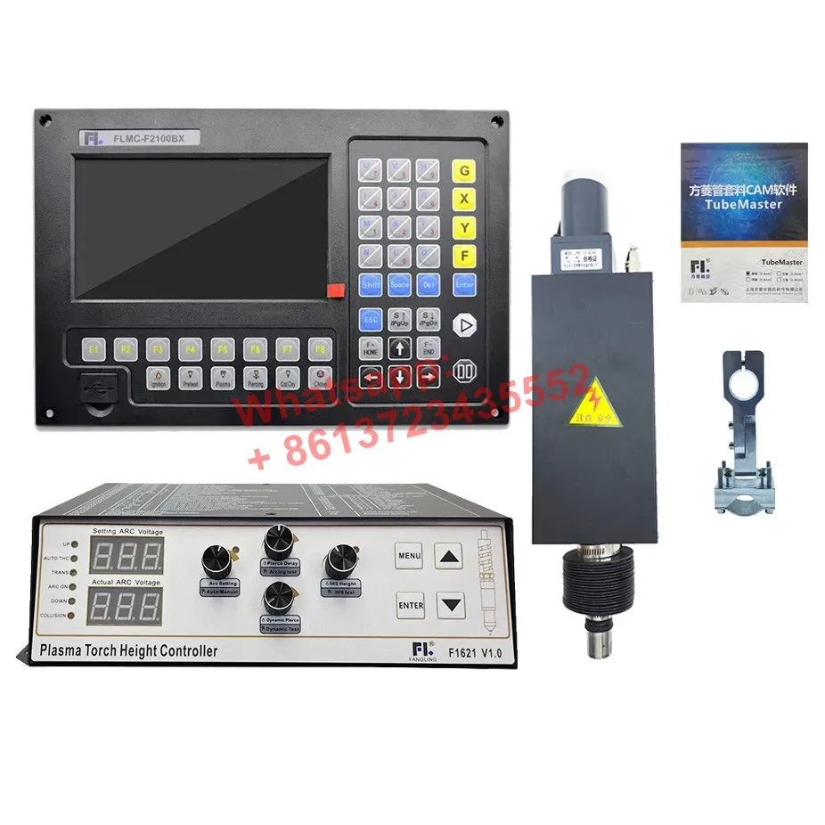 2-axis CNC plasma/flame tube cutting machine system features software height adjuster and 130mm lifting body.