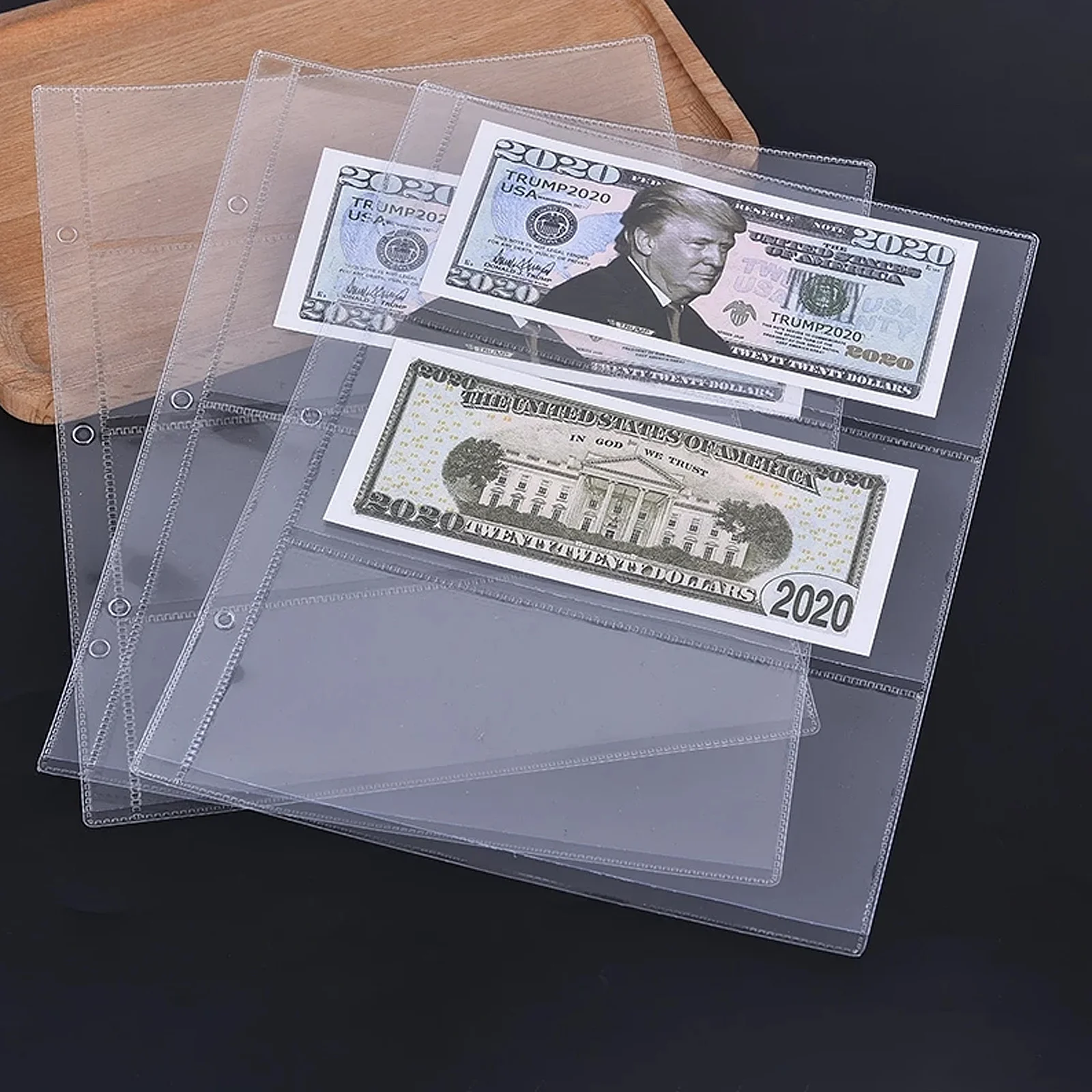 10Pcs Clear Money Holder Album Collection Sleeves for Banknotes Protector Bag Stamp Storage Pockets DIY Craft Projects
