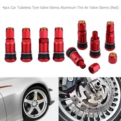 4pcs Car Tubeless Wheel Tyre Valve Stems Aluminum Alloy Car Tubeless Wheel Tire Valve Stem Caps Auto Accessories
