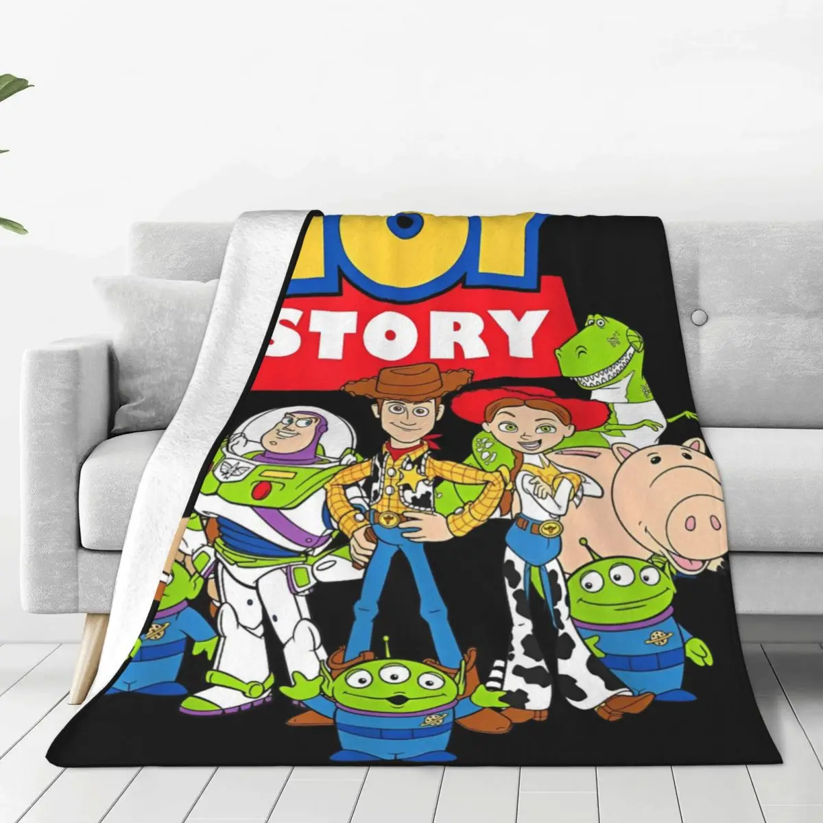 Pixar Toy Story Buzz Woody Jessie Warm Blanket Travel Plush Throw Blanket Graphic Living Room Flannel Bedspread Sofa Bed Cover