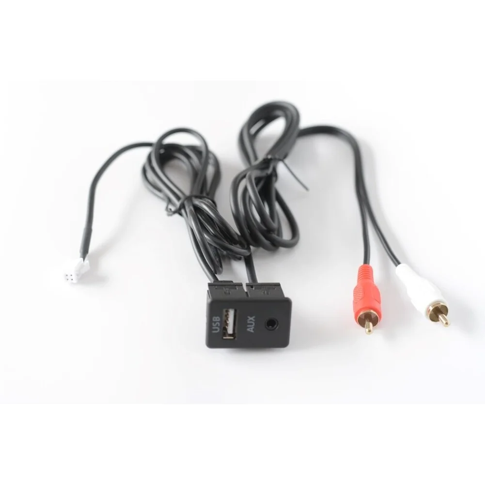 Boat USB Port Car AUX USB Panel Compact Panel Size Heat-resistant ABS Material Pressure-resistant Design Black