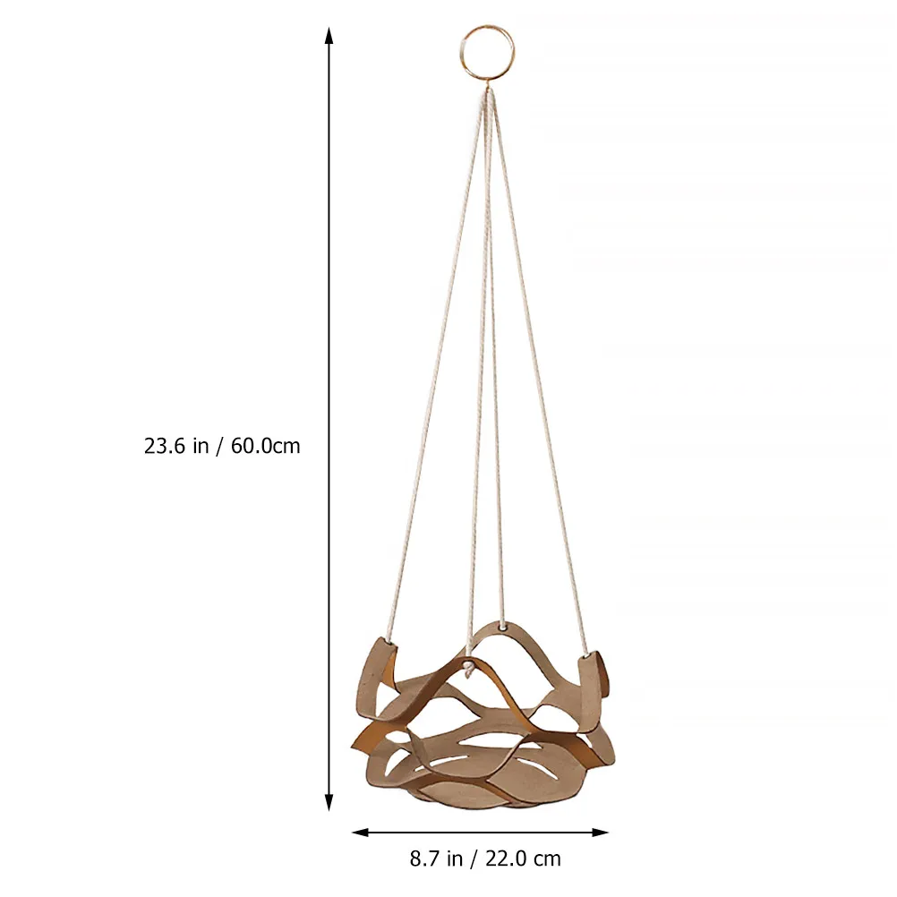 PU Leather Potted Plant Hanger Hanging Planter Pot Basket with Rope And Loop Home Garden Decor Flowerpot Holder