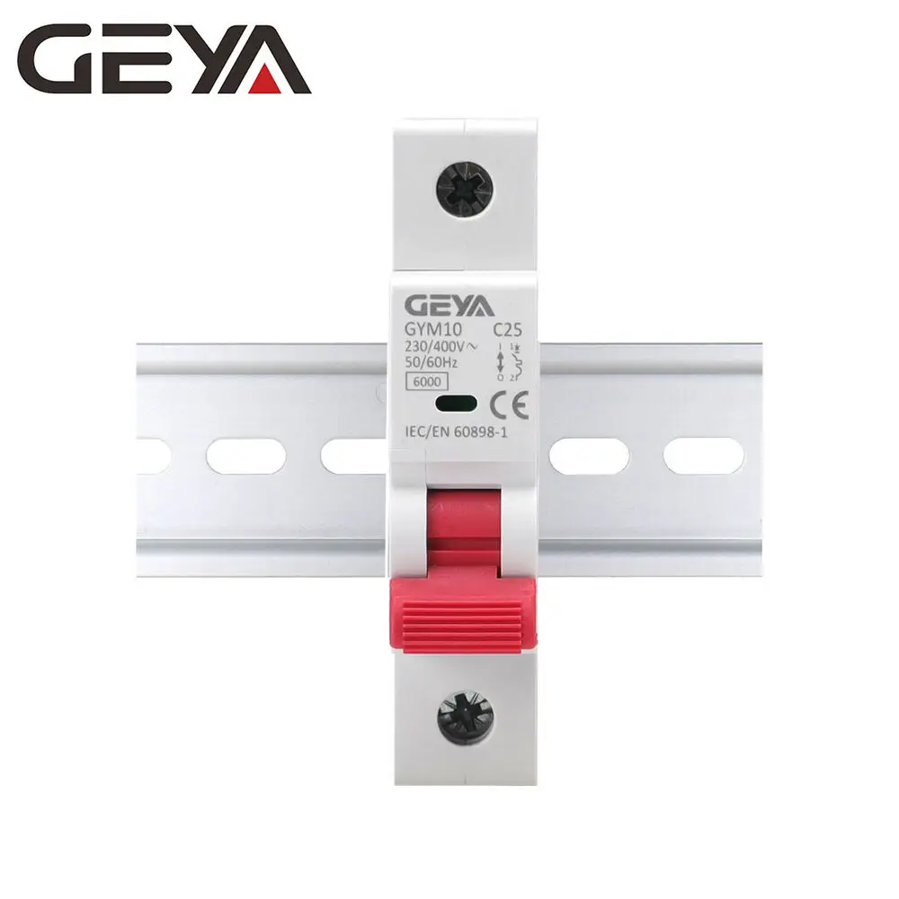 

GEYA Mini Circuit Breaker 6KA MCB 1P 6A 10A 16A 20A 25A 32A 40A-63A Circuit Breaker 230V 400V C Curve Overload Protector GYM10