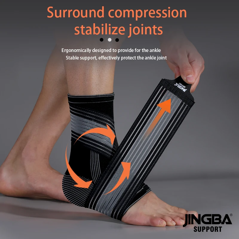 JINGBA SUPPORT 1 PCS Compression Ankle Brace Support For Fitness Sport Ankle Brace Protection tobillera deportiva Drop Shipping