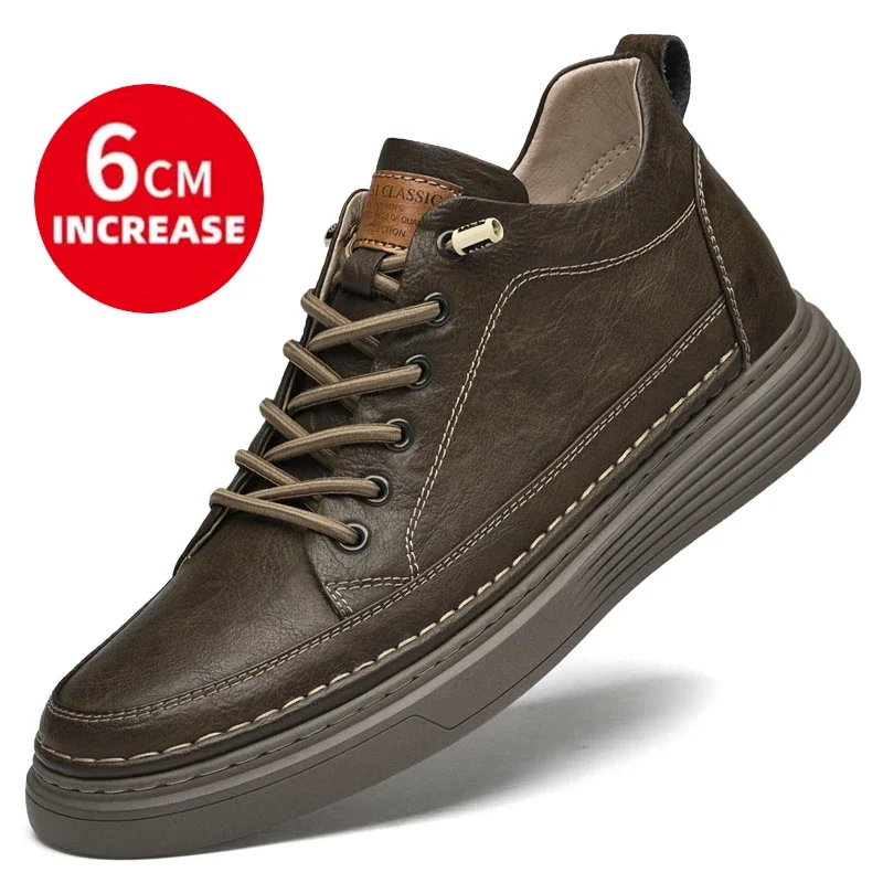 Aumentar 6cm primavera sapatos masculinos designer sapatos esportivos homens aumento interno simples tênis juventude confortável elevador sapato masculino