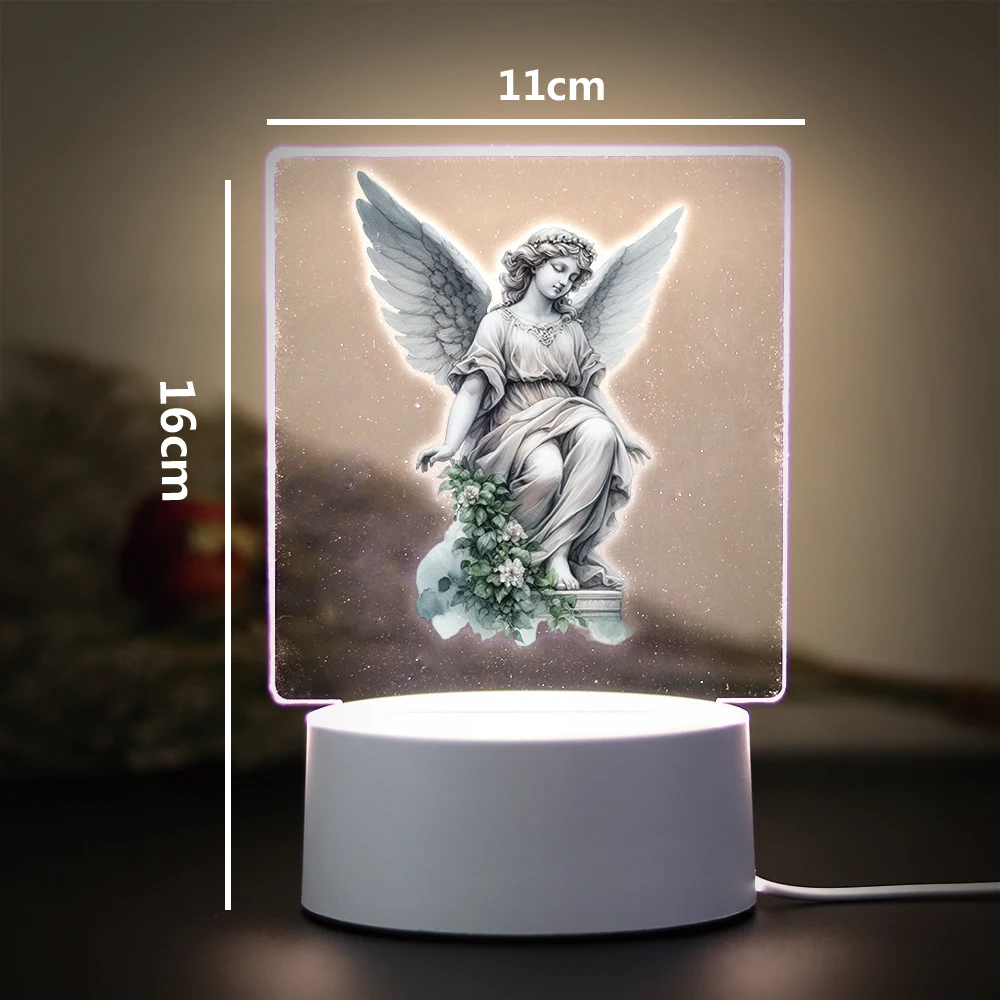 Angel statue Led Night Light For Home Room Decoration Nightlight Usb Ambient Desk Lamp With Touch Button Led Table Lamp