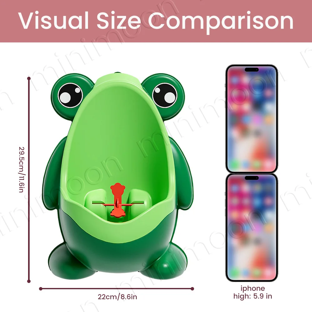 Boys' Potty Training Urinal with Fun Target Game, Frog Design Makes Learning to Stand & Pee an Exciting Challenge - view 3