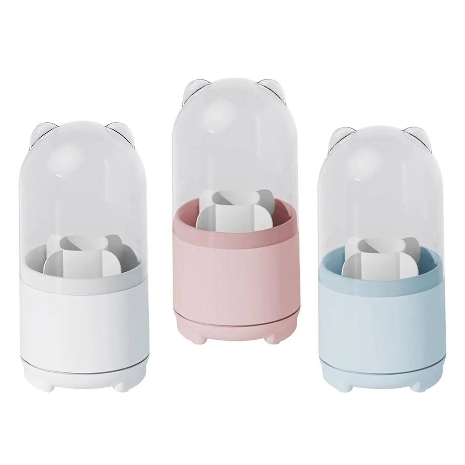 Brush Holder 5 Sections Cute Cosmetic Brushes Rotating Makeup Brush Holder for Cosmetic Pen Cup Container Desk Organizer