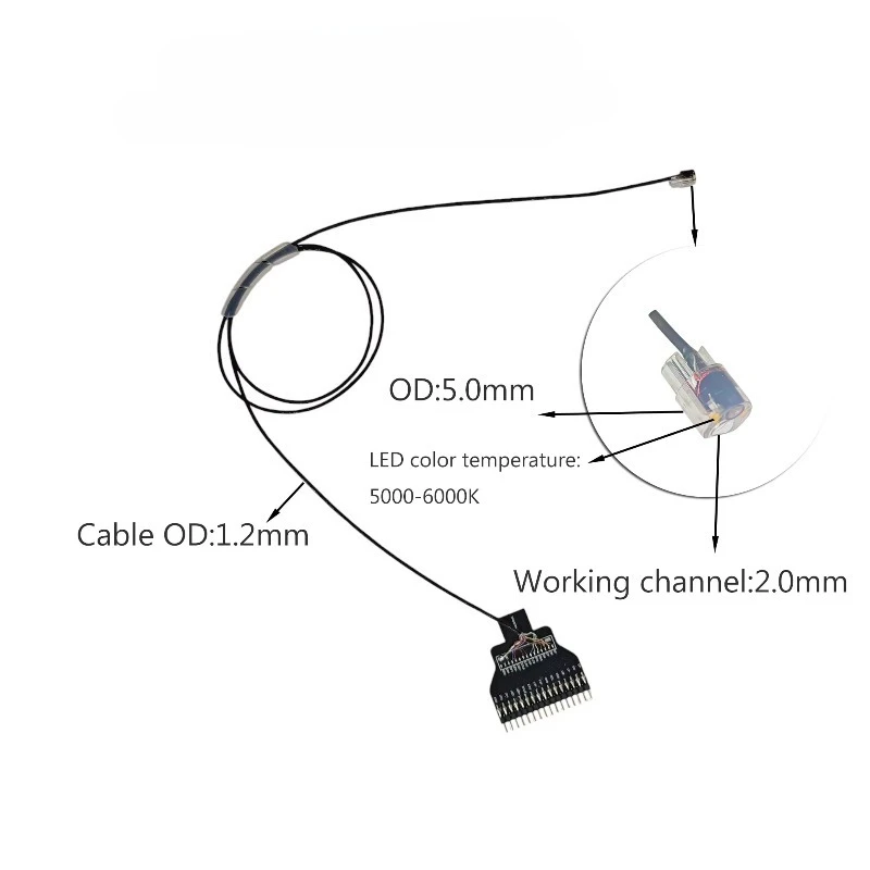 OV9734 endoscopic camera with imaging depth of 3 to 50mm, ideal for industrial inspection, available in OEM size customization