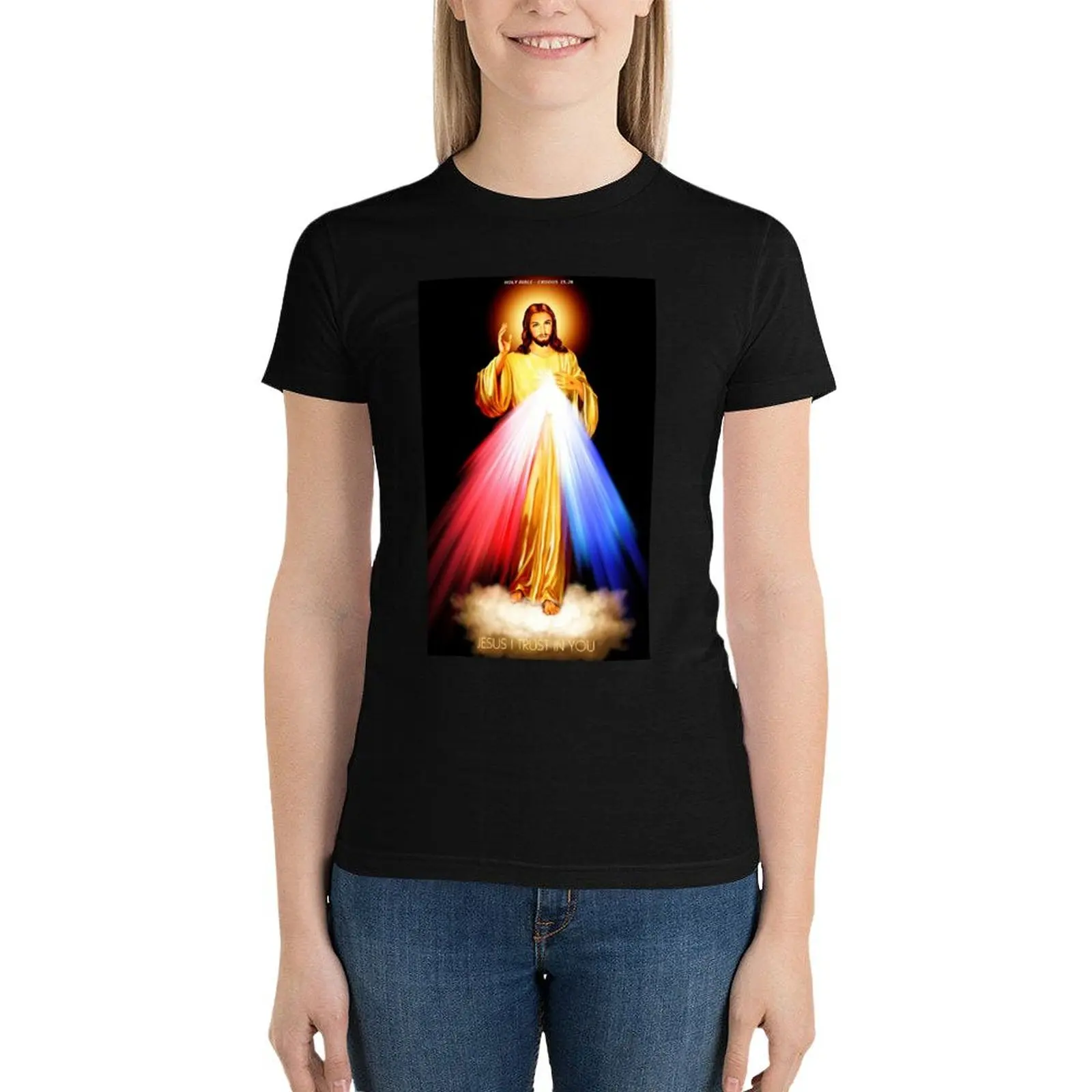 

Divine Mercy Lord Jesus I trust in you T-Shirt shirts graphic tees female Aesthetic clothing t shirts for Women graphic