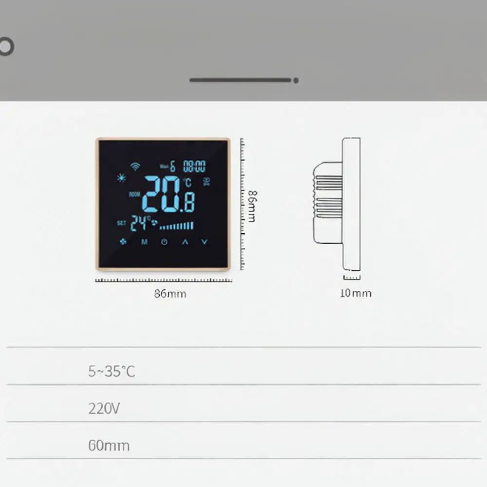 Smart Wifi Thermostat Central AC Fan Coil Unit Controller 10A High Load HVAC Temperature Regulator System For For XFG Device