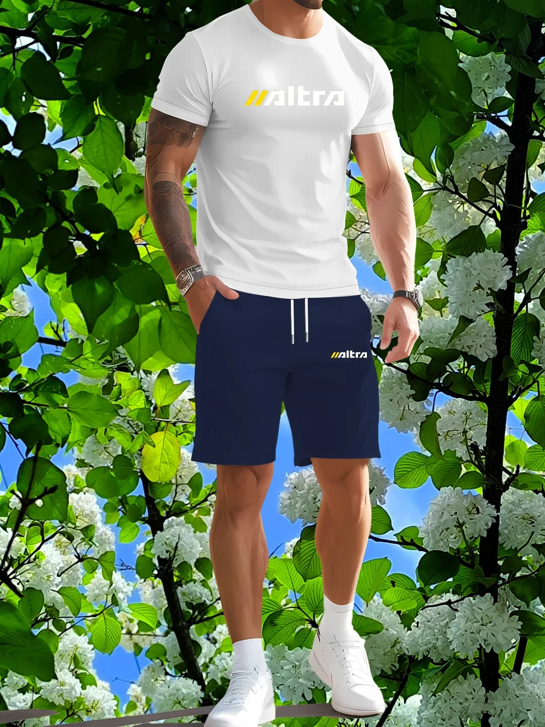 

Men's short sleeved suit fabric comfortable and breathable letter print