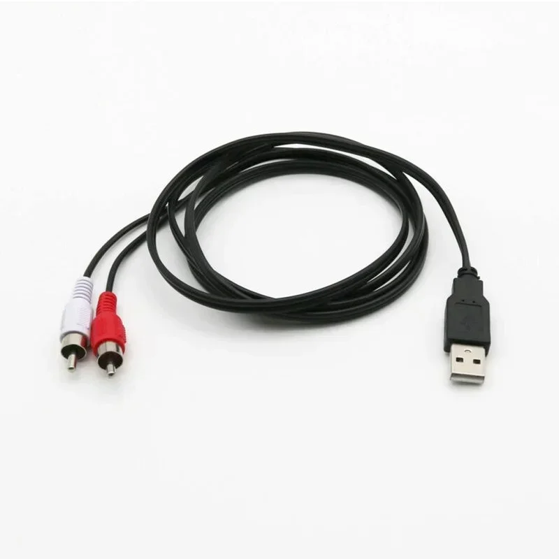 High Quality Dual RCA Male To USB Male A Composite Adapter Audio Video Data Extension Cable 1pc