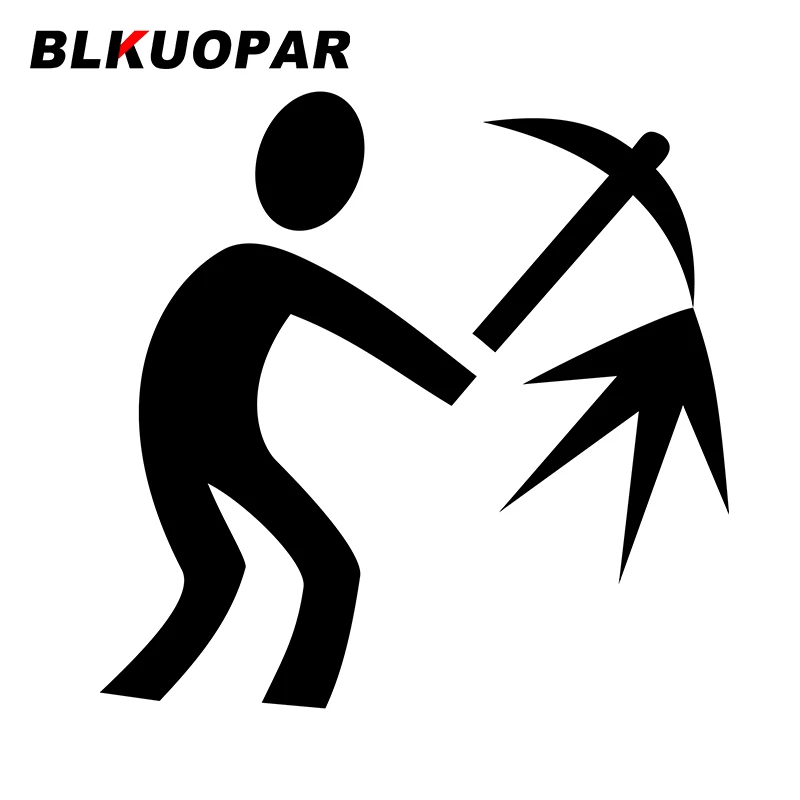 BLKUOPAR For Miner Car Stickers Sunscreen Occlusion Scratch Decals Fashionable Air Conditioner Refrigerator Decor Car Label