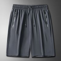 Quick Dry Shorts Men Summer Thin Short Pants Running Sports Bottom Gym Fitness Beach Zipper Pocket Loose Short Sweatpants Men