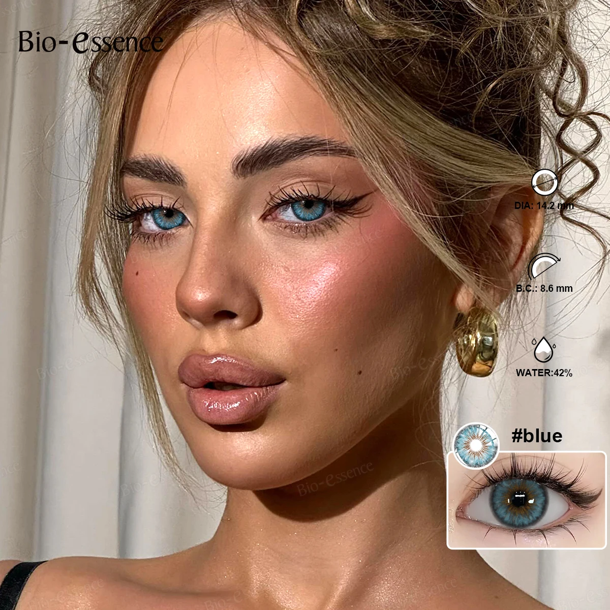 Bio-essence 2 Stück Farbige Kontaktlinsen Hochwertige Graue Linsen Natürlicher Look Braune Kontaktlinsen Blaue Farbige Pupillen Kosmetische Schönheit – Detail 11