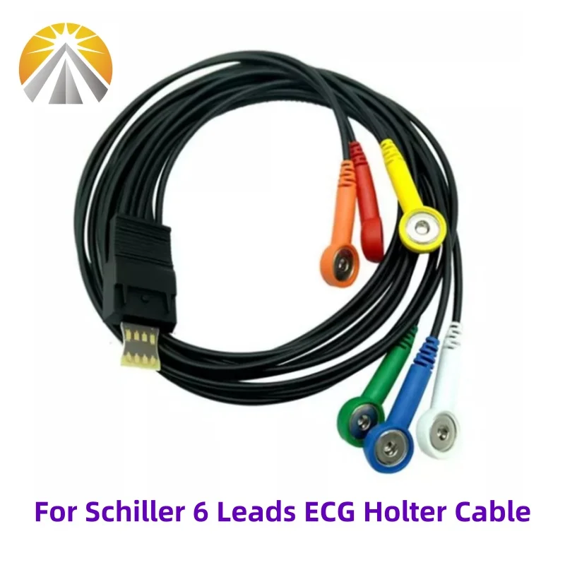 

For Schiller MT-101 MT-200 H5-2C ECG Patient Cable 4 Leads or 6 Leads 24 Hours Holter Dynamic Box Leadwires Snap 4.0