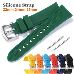 Soft Silicone Rubber Watch Strap 22mm 24mm 26mm Men Women Sport Waterproof Breathable Wrist Band Replacement Bracelet Belt