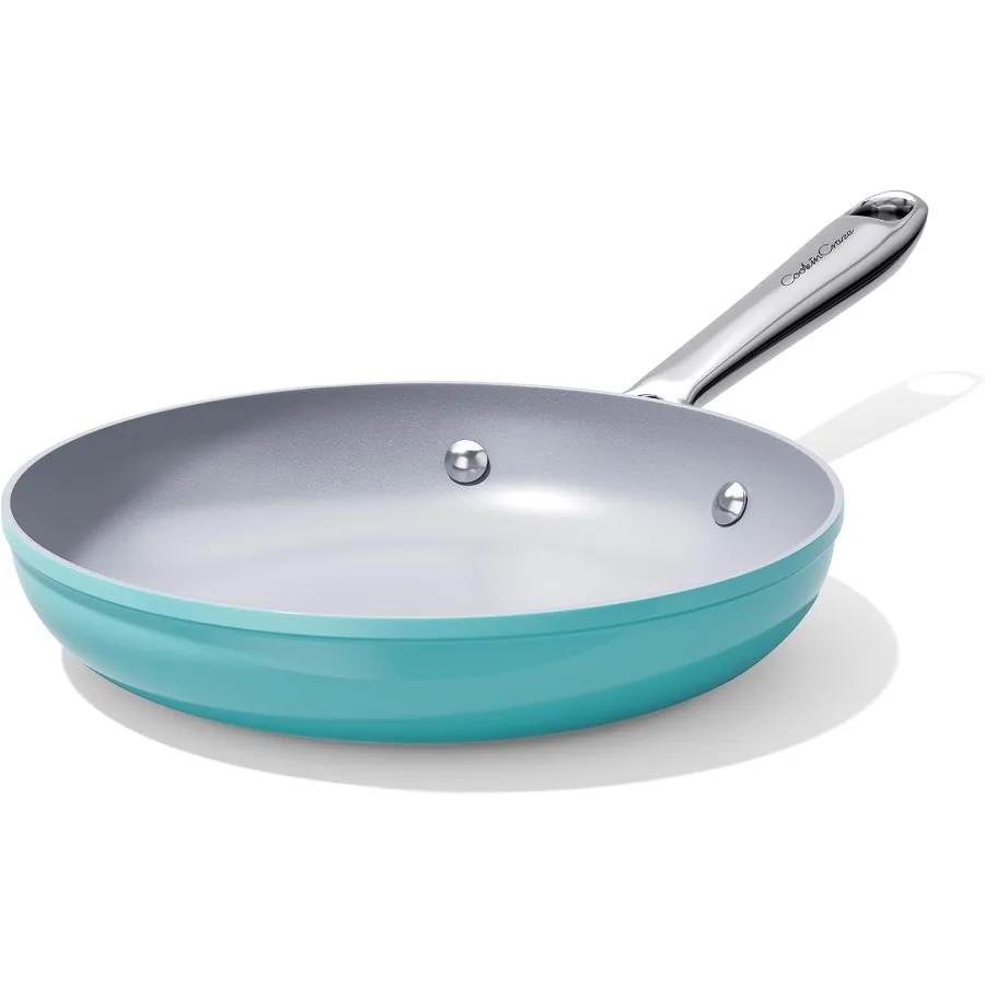 

Nonstick Ceramic Frying Pan 8 for All Stovetops PTFE PFOA PFAS Free Even Heat Distribution Oven Safe up to 500F Healthy Non Tox