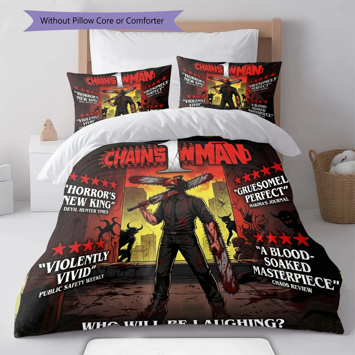 Chainsaw Man Comfortable Softness Duvet Cover, Children Bedding Gift, Extra LargeMultiple Sizes -HE8