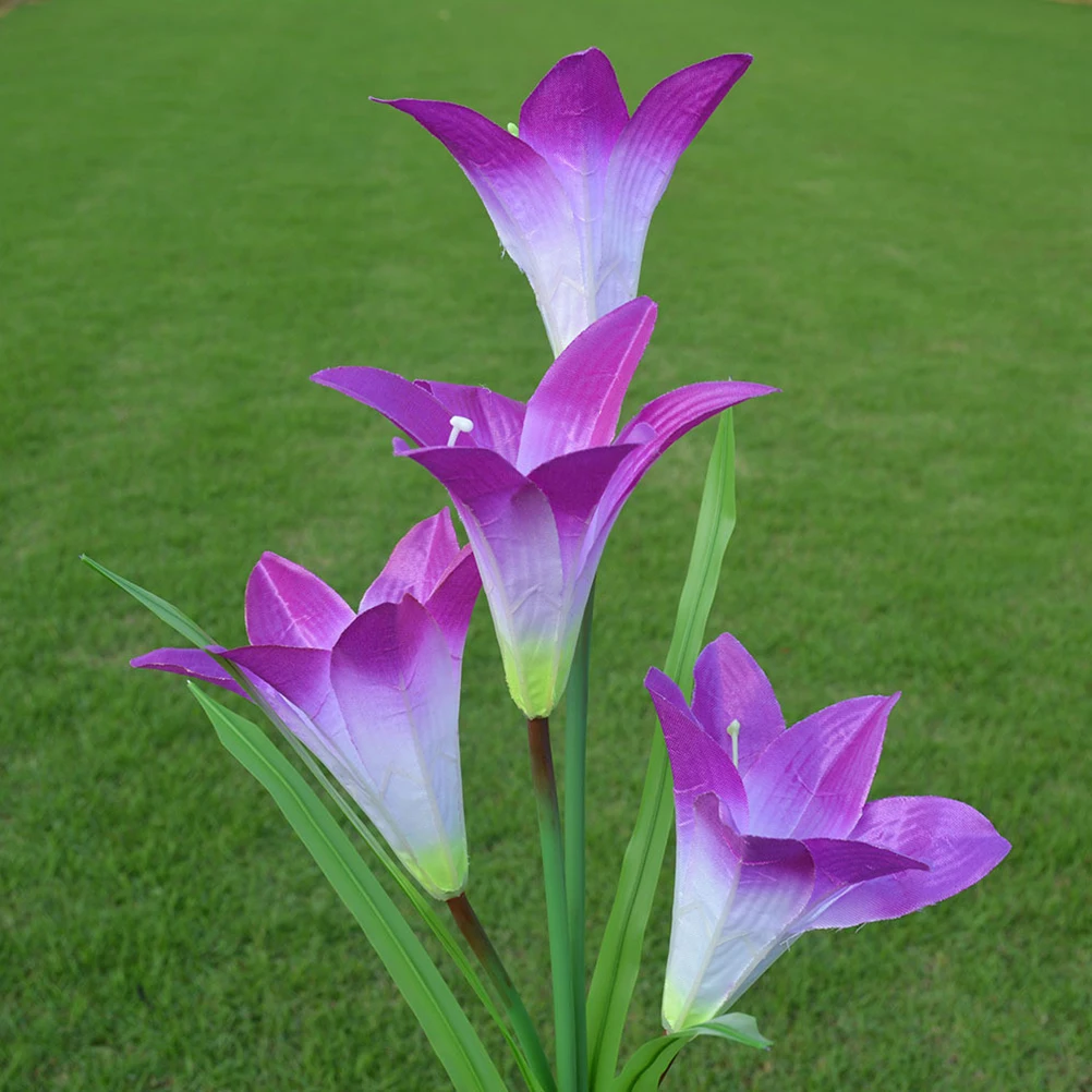 

Solar Flower Lights Premium Material Garden Stake Light Lily LED Decoration Outdoor Use Auto On Off Solar Powered