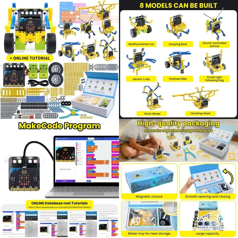 DIY Electronic STEM Microbit Variant Master 8-in-1 Multifunctional Programming for Micro Bit, Compatible
