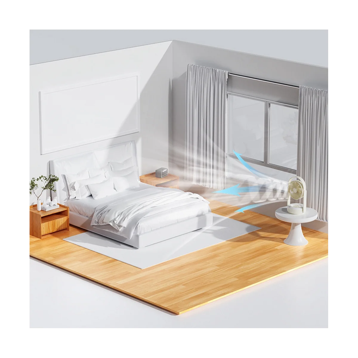 พัดลมตั้งโต๊ะแบบติดผนัง พัดลมตั้งโต๊ะขนาดเล็กแบบชาร์จไฟได้ผ่าน USB สำหรับใช้ในบ้าน พัดลมอเนกประสงค์สำหรับตั้งแคมป์กลางแจ้ง 10000Mah-B-ABLM