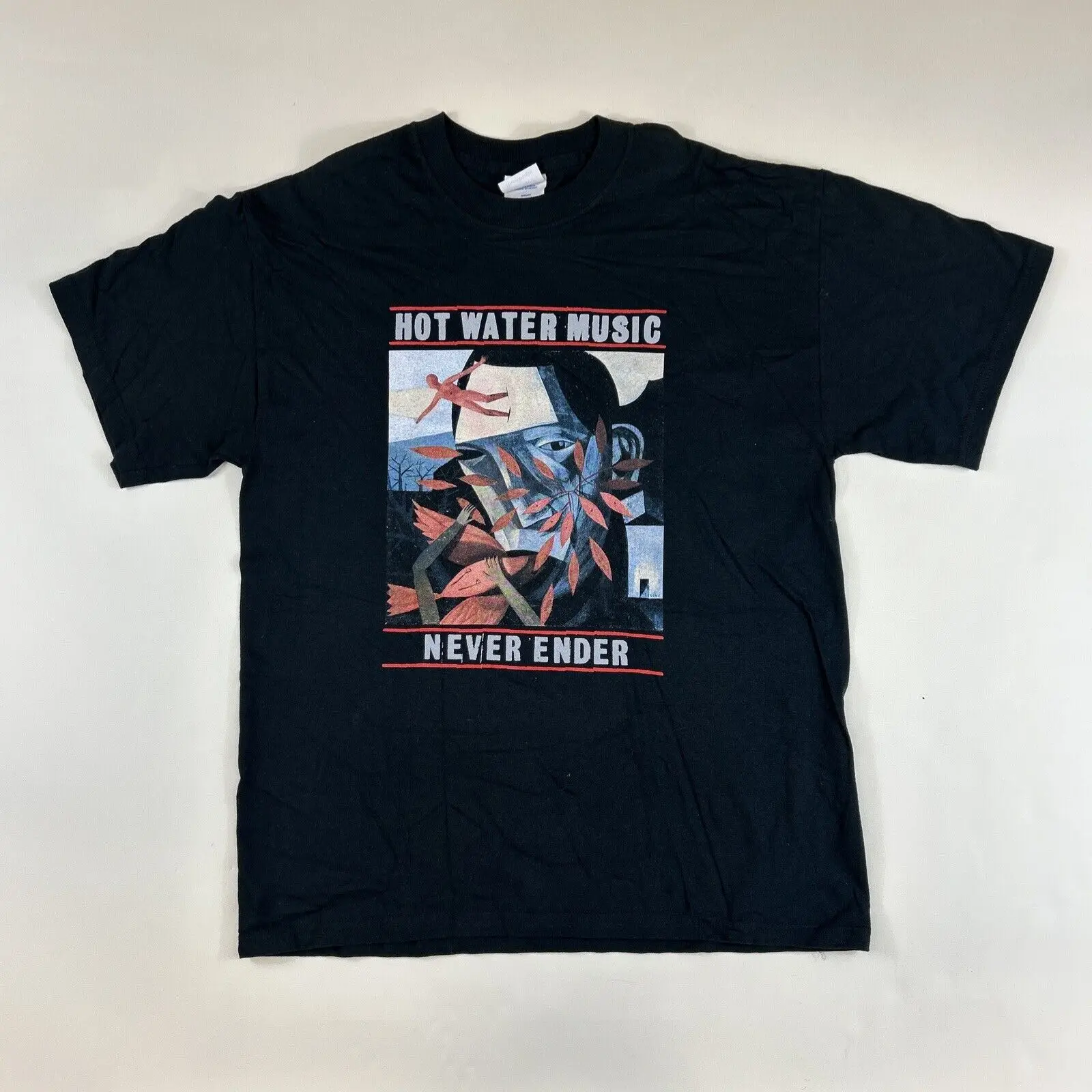 Vintage Hot Water Music Shirt Never Ender Size L