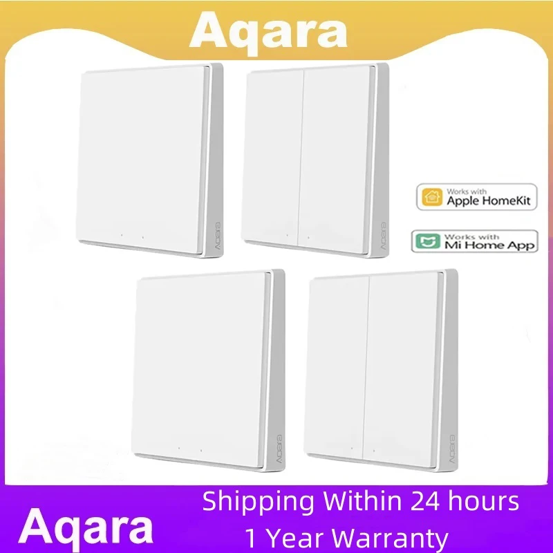 

Aqara D1 Smart Wall Switch Zigbee Wireless Remote Control Key Light Switch Neutral Fire Wire Triple Button For Mijia Smart Home