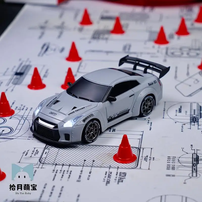 จําลอง GTR รุ่นรถสปอร์ต AIR FORCE สีเทา Full Scale Rc รีโมทคอนโทรลรถขั้นสูงความเร็วสูง Drift รถของเล่นเด็กรถ