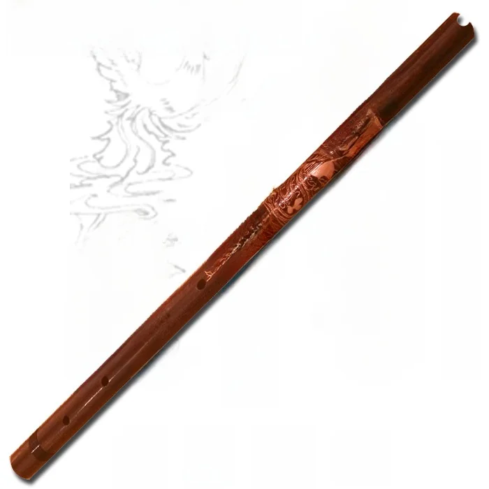 korean-sle-u-ba-hand-carved-dragon-and-phoenix-relief-single-sweep-epworth-flute-korean-ethnic-instrument-purple-bamboo