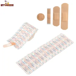 Bandagem adesiva médica de primeiros socorros para crianças, remendo de ferida, bandagem band-aid, adesivo, patches de kit de emergência, 100pcs por conjunto