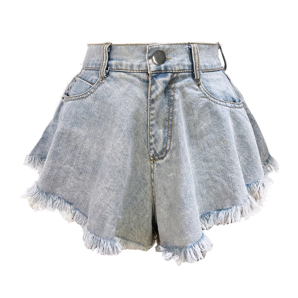 

New In 2024 Women's Denim Shorts Summer Streetwear Short Pants Fashion Tassel Loose Mini Short Jeans