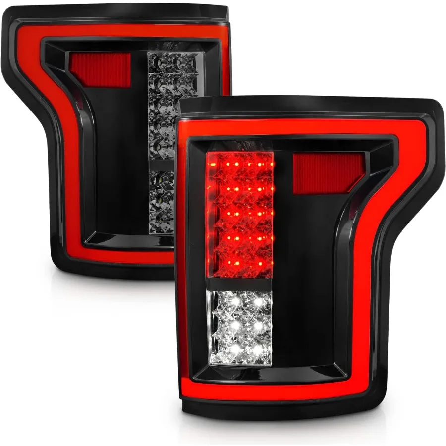 For 20152017  F150 Pickup Truck Full LED 3D CType Tube Smoke Tail Lights Assembly Pair with Enhanced Visibility and Modern Aest