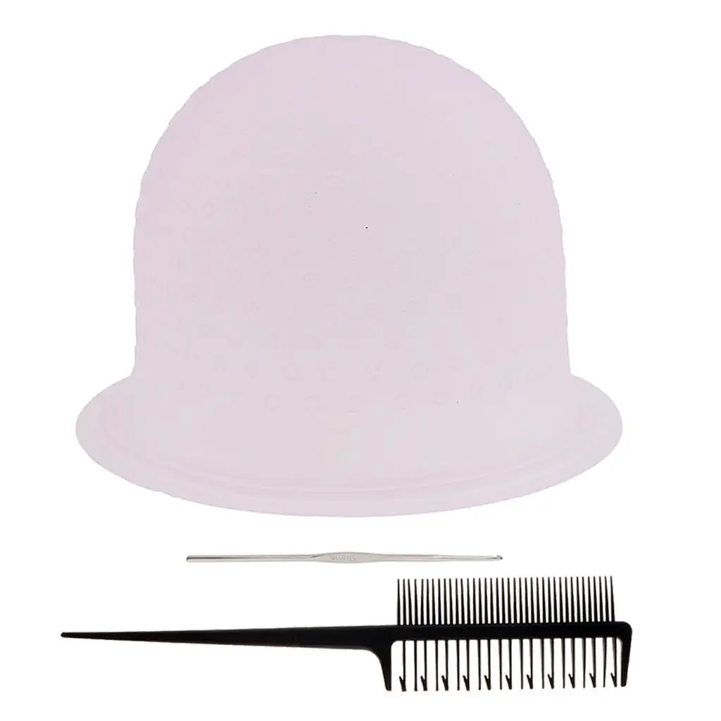 

Barbers Shop Hair Color Styling Cap with Hook Silicone Dyeing Cap Set for Electric Hair Massage Cap and Salon Use