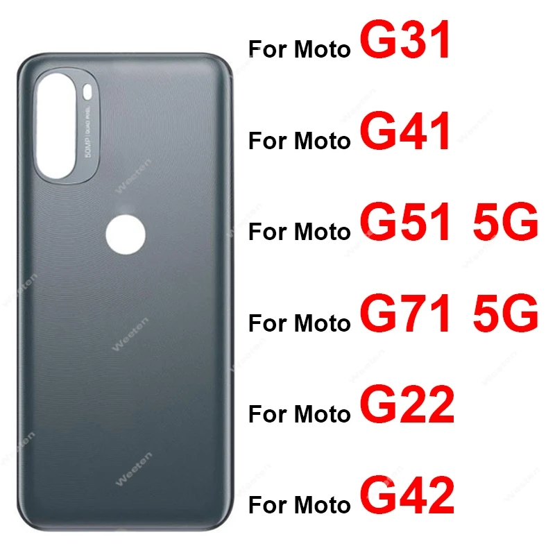 

Rear Battery Door Cover Housing For Motorola MOTO G31 G31 G41 G51 G71 G22 G42 XT2173-3 Brazil USA Version Cover Repair Parts