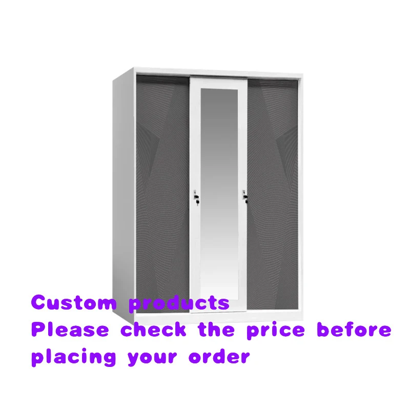 custom.Style Home Furniture Modern Customized Color 3-Door Steel Wardrobe Multifunctional Bedroom Metal Steel Indian Living Room