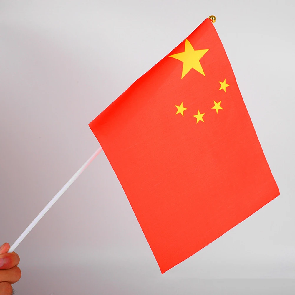 

1Set Hand Held China Stick Flag Mini Chinese National Flag Dacron for Parades Events Decoration Hand Held Stick Flags