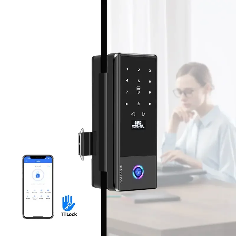 Cerradura Electrónica Digital con Teclado para Gabinete de Red Biométrica, Cerradura Inteligente para Puerta de Hotel con Código, Cerradura de Vidrio Inteligente