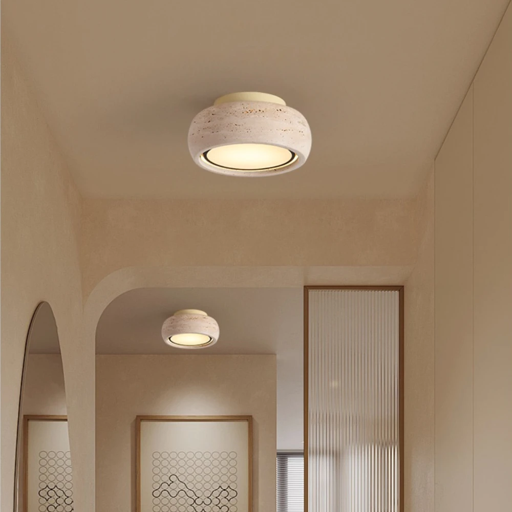 Marble LED Ceiling Light Balcony Corridor Living Room Corridor Chinese Retro Hallway Hallway Entrance Decoration Ceiling Light