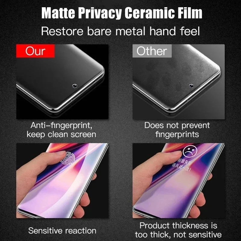 3 Piezas Protector de Pantalla de Privacidad Cerámico Mate para Samsung Galaxy S21 S20 S22 S23 S24 Ultra Note 20 10 S8 S9 S10 Plus Película Antiespía 4