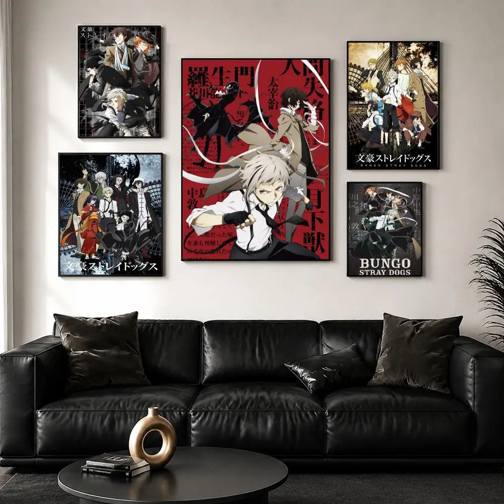 Poster B-BunGo S-Stray Dogs Perfect Sticker Self Adhesive for Office Home Theater Wall Art Decor Fancy Gift