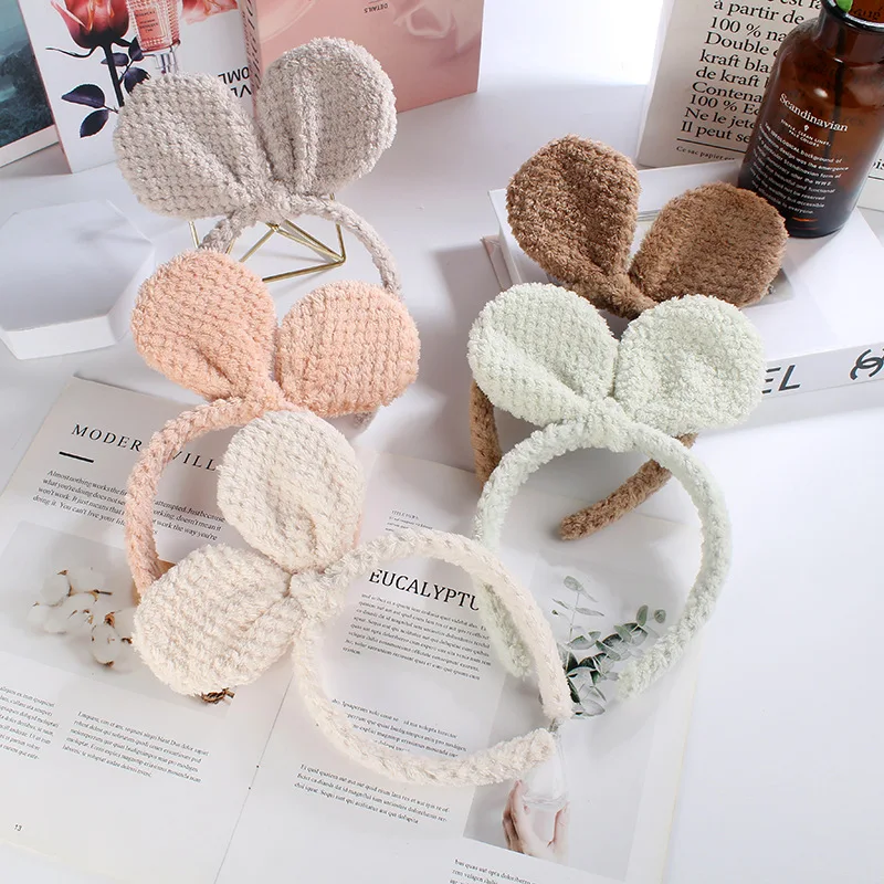 

Elegant Bow Pattern Headband for Women, Non-Slip Velvet Hairband for Face Washing Makeup Skincare Classic Plaid Hair Accessories