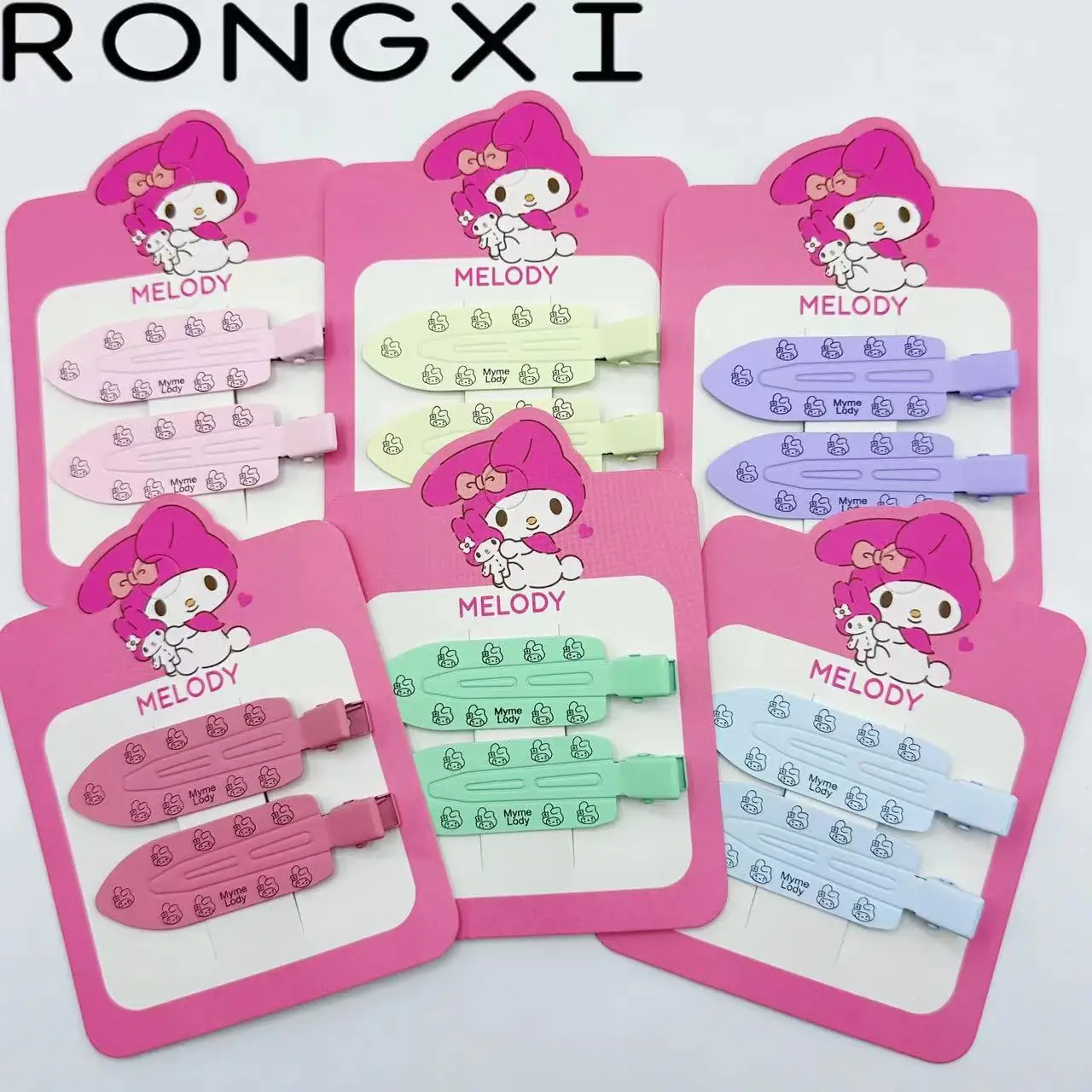 2pcs 헬로 키티 원활한 머리핀 귀여운 만화 Sanrio BB 헤어 클립 액세서리 소녀 머리 장식 앞머리 클립 달콤한 헤어 클립 선물