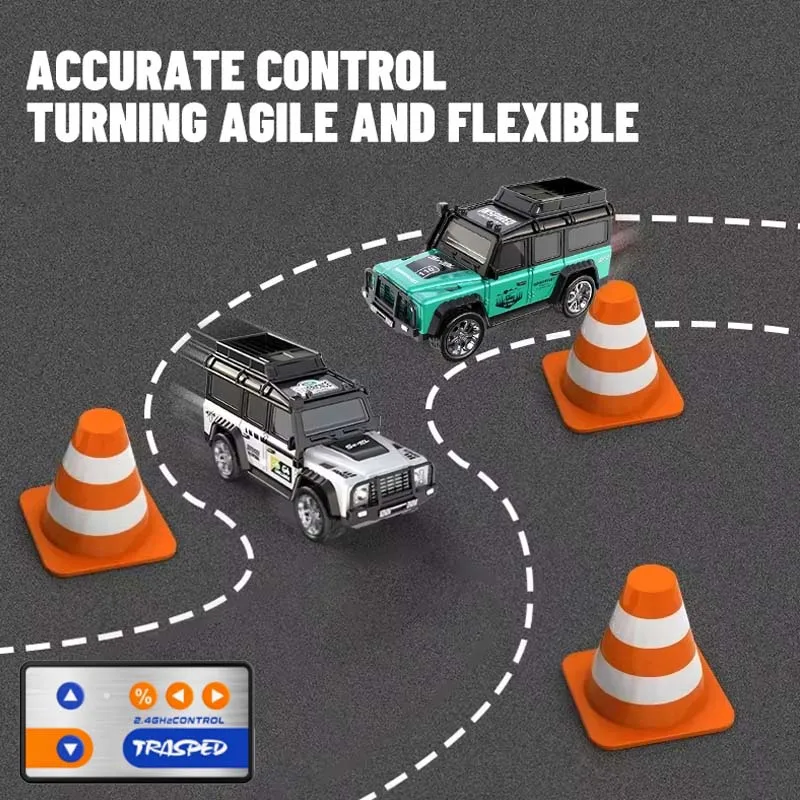 Afstandsbediening Mini Terreinwagen Legering 1:64 Model 2.4G 5-Kanaals Een Uur Lange Uithoudingsvermogen Drifts Elektrisch Speelgoed Voor Kinderen Geschenken