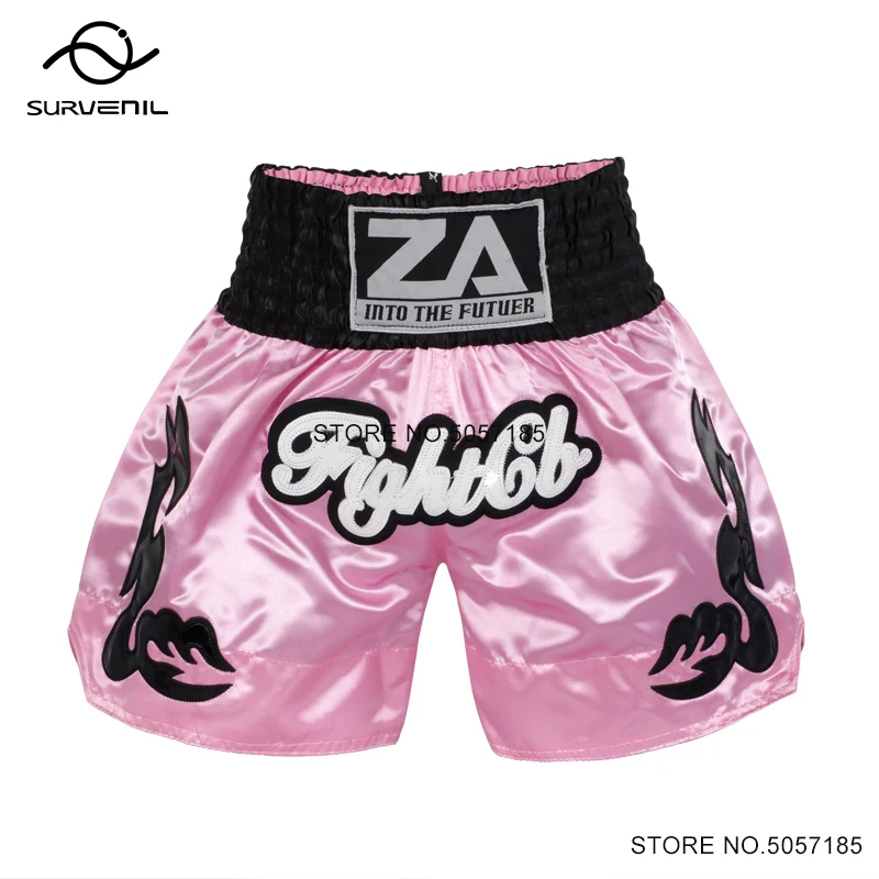 Short Muay Thai Man Boxing Shorts Women Kids Boy Girl Satin Polyester Gym MMA Cage Fighting Grappling Kickboxing Training Pants