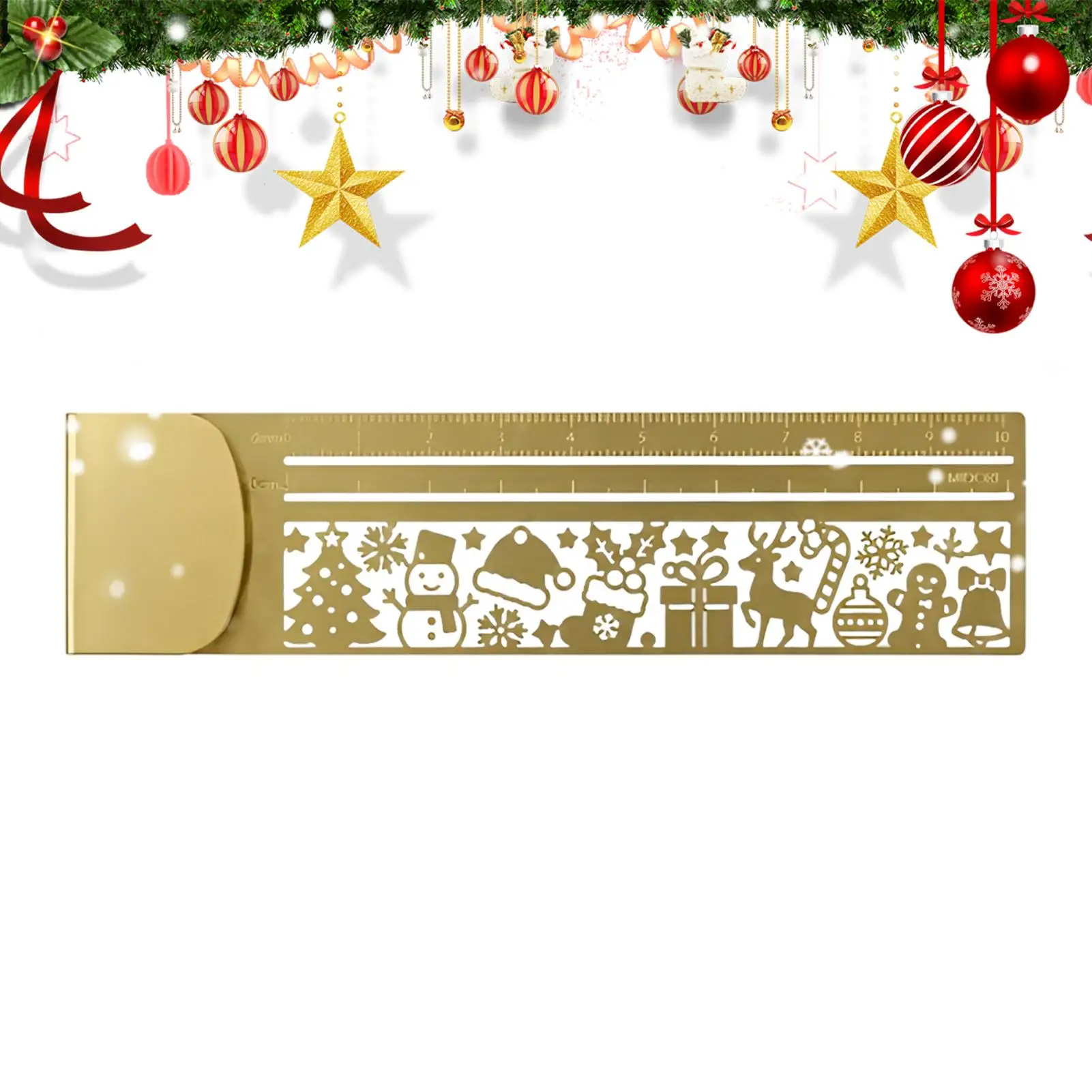 2-in-1 Metal Bookmark Ruler Planner Reading Journal Marks Cut-Out Stationery for Bible Home School
