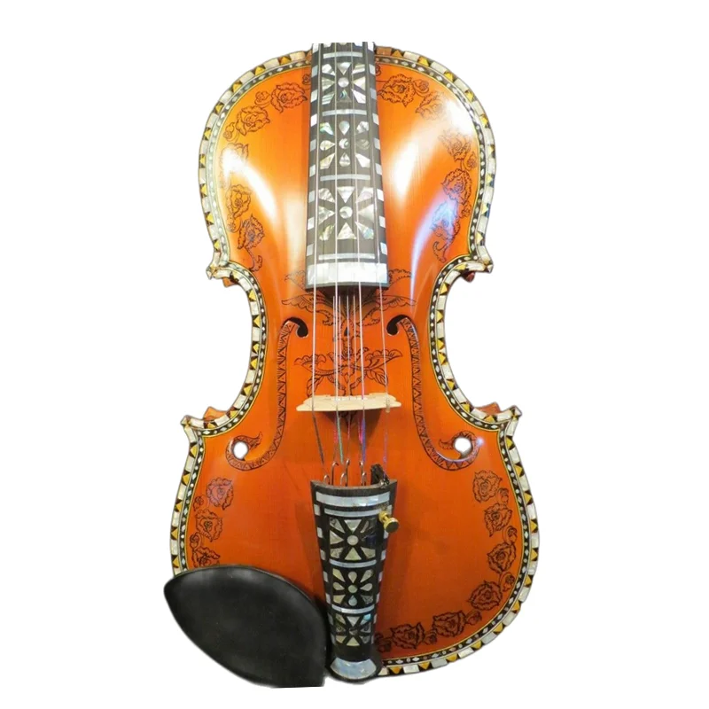 Deluxe fancy Norwegian fiddle 4/4 violin (4*5) of profession concer t#14804